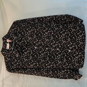 Meg Allen black long sleeve blouse XL